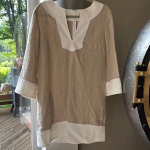 MICHAEL Michael Kors Tan and White Dress